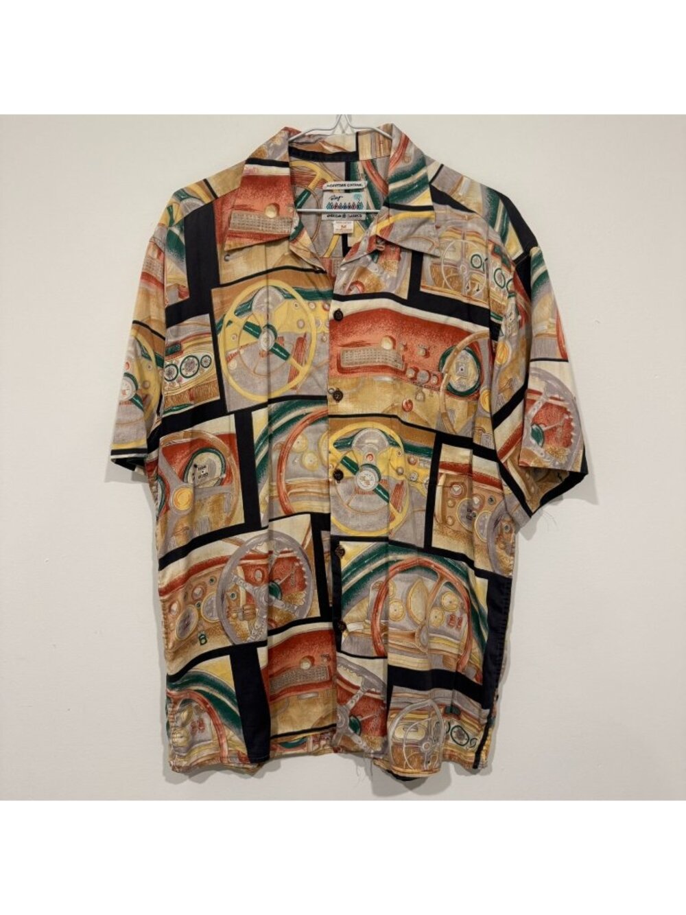 Reyn Spooner Egyptian Cotton Hawaiian Shirt Corvette Dashboard Size M